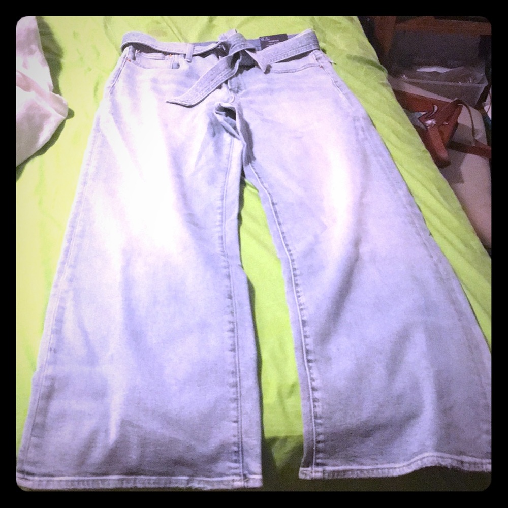 Gap denim jeans. Cute tie for the waist.